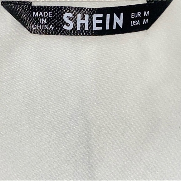 SHEIN Floral Crop Top White Purple Medium - Picture 5 of 5